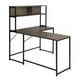thumbnail image 5 of Escritorio para computadora FurnitureR BABETTE con estante de almacenamiento Nogal L138 W110 H75-135cm, 5 of 6
