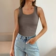 thumbnail image 2 of Women Ribbed Vest 2024 Summer Slim Fit Casual Sleeveless Top Basic Knit Shirt Breathable Comfortable Stretchy Fashion Tee, 2 of 2