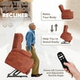thumbnail image 3 of Lacoo power lift electric Massage recliner chair Oversized Single Sofa with Cup Holder for elderly,Brown, 3 of 7