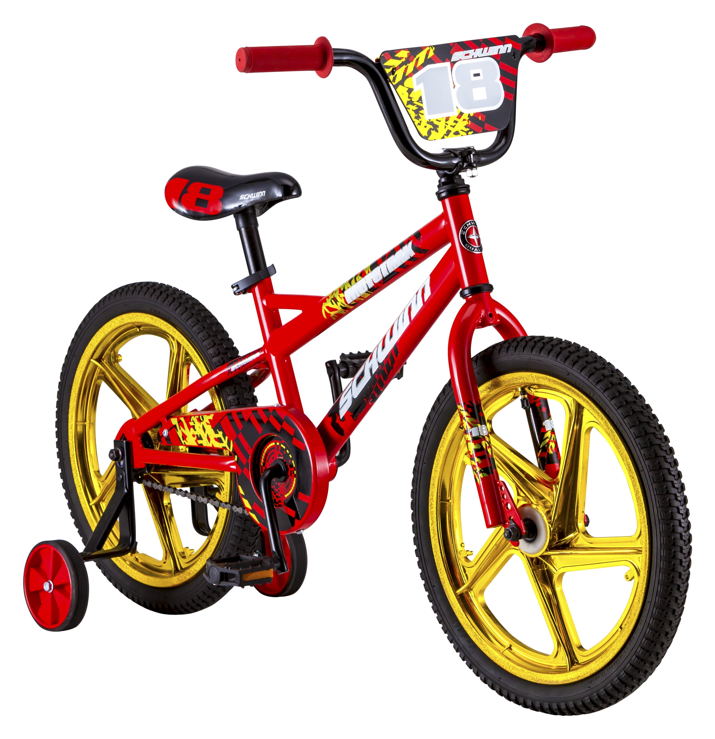 16''Blue/Red Moto Bike Bicycle Motorbike BMX Bikes for Kids Boy Gifts With Brake 