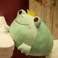 thumbnail image 1 of Juguete de almohada de rana de peluche suave, animal de peluche, muñeco de peluche de rana con corona linda, verde (42 cm), 1 of 5