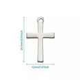 thumbnail image 2 of U8MO 20pc 304 Stainless Steel Cross Pendants Smooth Mini Metal Charms Craft 20.5x12mm, 2 of 9