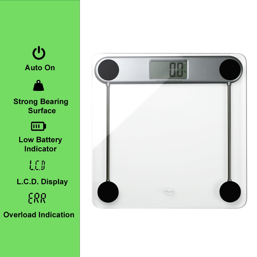 American Weigh Scales Achiever Series High Precision Digital Body Mass  Index Bathroom Body Weight Scale 400LB Capacity - White