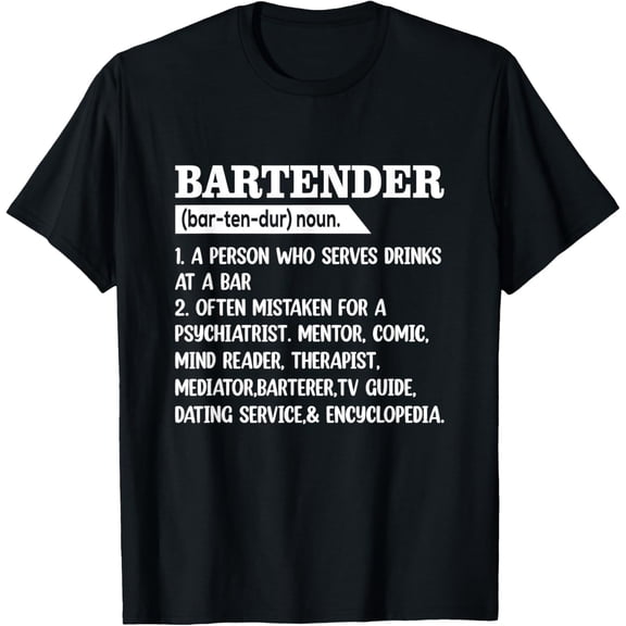 Bartender Definition Barkeeper Bar Funny Bartender T-Shirt
