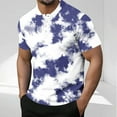 thumbnail image 2 of WRKEKC Men's Casual Short Sleeve Shirts Tie-Dye Printed Button-Front Crew Neck Top for Men Fashion Daily Wear Social Events and Leisure Time, 2 of 5