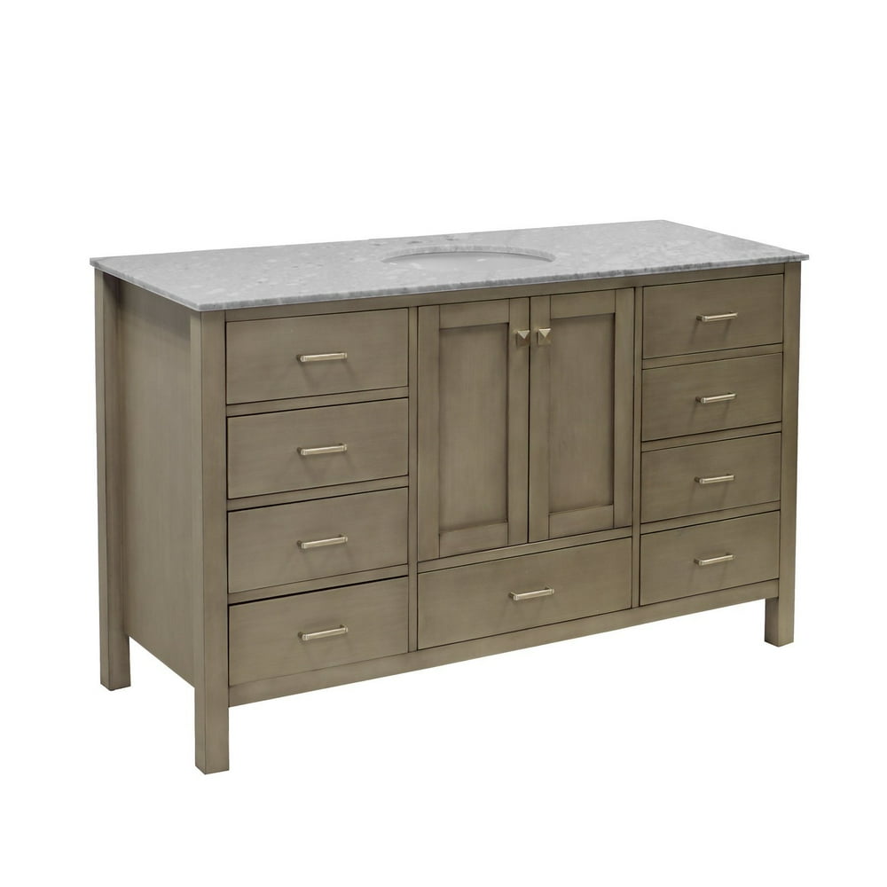Horizon 60" Single Bathroom Vanity with Weathered Gray