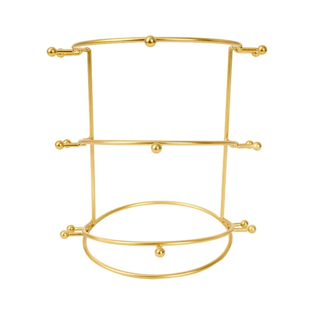 TISHITA Wedding Tiara Support Stand Metal Bridal Headband Display Rack for Girl Room Gold 3 Tier