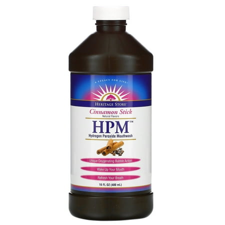 Heritage Store, HPM, Hydrogen Peroxide Mouthwash, Cinnamon Stick, 16 fl