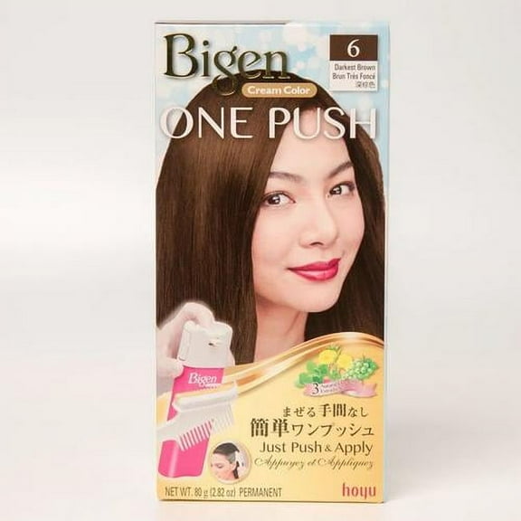 Bigen One Push Hair Color#6 Darkest Brown