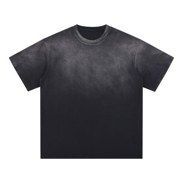 Tops para hombre, blusas y camisas de manga corta con cuello redondo para hombre, camisetas casuales con cuello redondo, deportivas, degradadas y desgastadas para hombre, blusas de licra para hombre