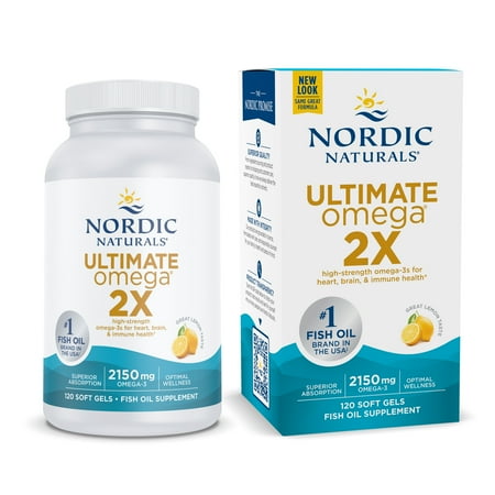 Nordic Naturals Ultimate Omega 2X Softgels  2150 Mg  Lemon  Fish Oil 120 Ct
