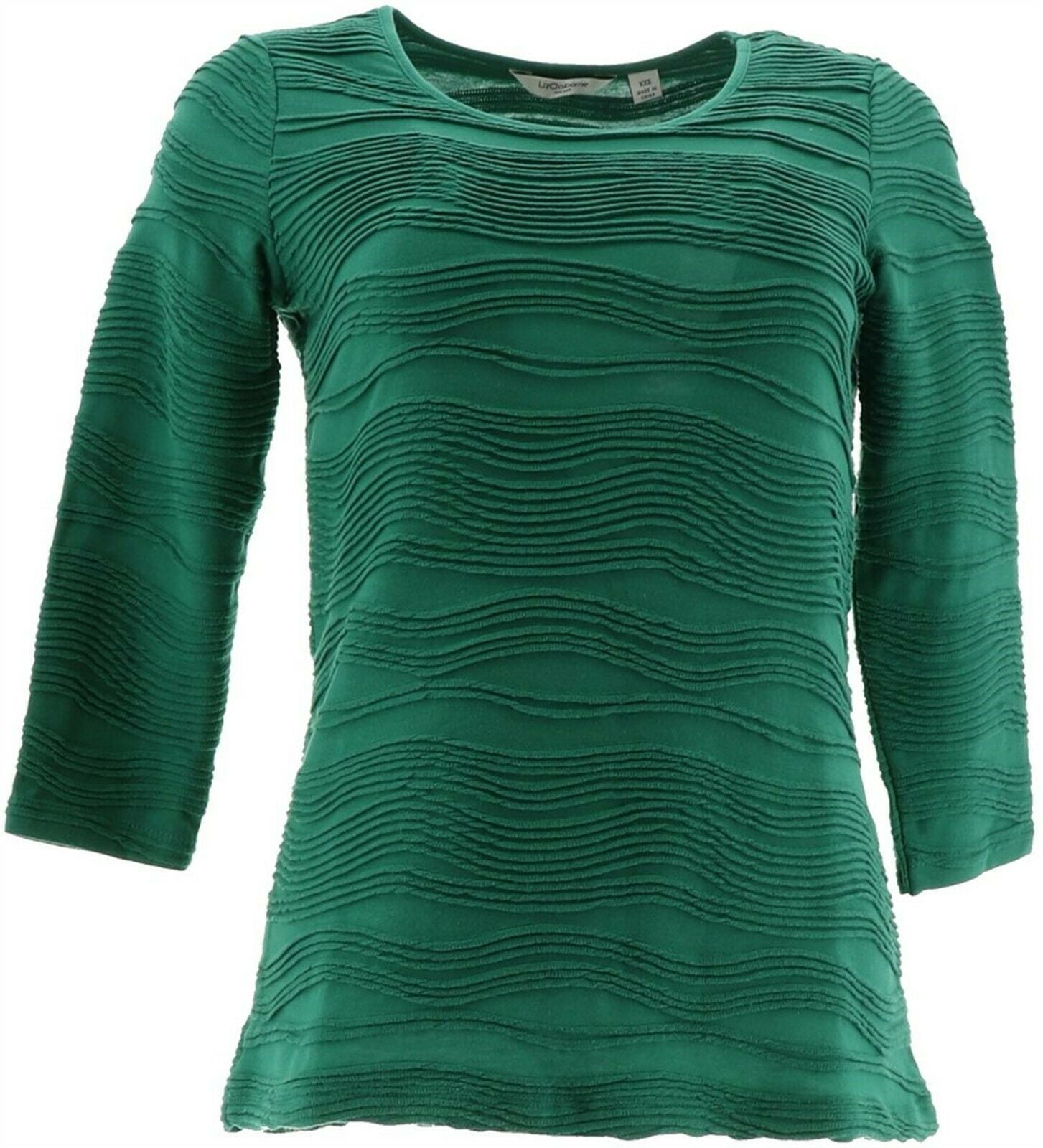 Liz Claiborne Liz Claiborne NY Scoop Neck Jacquard Textured Top Women