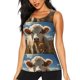 thumbnail image 1 of Fotbe Daisy Meadow Cow Blusas Sin Mangas para Mujer – Estilo Casual, Corte Suelto, Slim-Fit, Cuello Redondo Deportivo, Tops de Verano para Gimnasio y Yoga-X-Large, 1 of 7