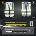 thumbnail image 4 of AYKRM White High Vis Reflective Safety Vest for Women Men Security Pocket Zipper, 4 of 5