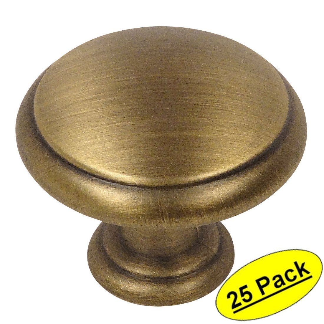 Cosmas 5982BB Brushed Brass Cabinet Hardware Round Knob 10 Pack 1-1/8 Diameter 