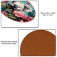 thumbnail image 5 of Koala 6PCS Round Coasters Set, Microfiber Leather Drink Coasters, 11x11 cm/4.3x4.3 in, 5 of 6