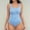 Sky Blue, variant on Sleeveless Bodysuit for Women Square Neck Solid Color Thong Jumpsuit Tummy Control Seamless Shapewear Fashion Basic Bodysuits Black XXL