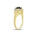 thumbnail image 3 of Diamond Princess 10kt Yellow Gold Womens Round Brown Diamond Polygon Cluster Ring 1/2 Cttw, 3 of 4