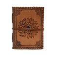 thumbnail image 1 of Título: Diario cuero relieve girasol y mariposa, 240 páginas, cuaderno bocetos cuero, cuaderno vintage. (70 characters), 1 of 3