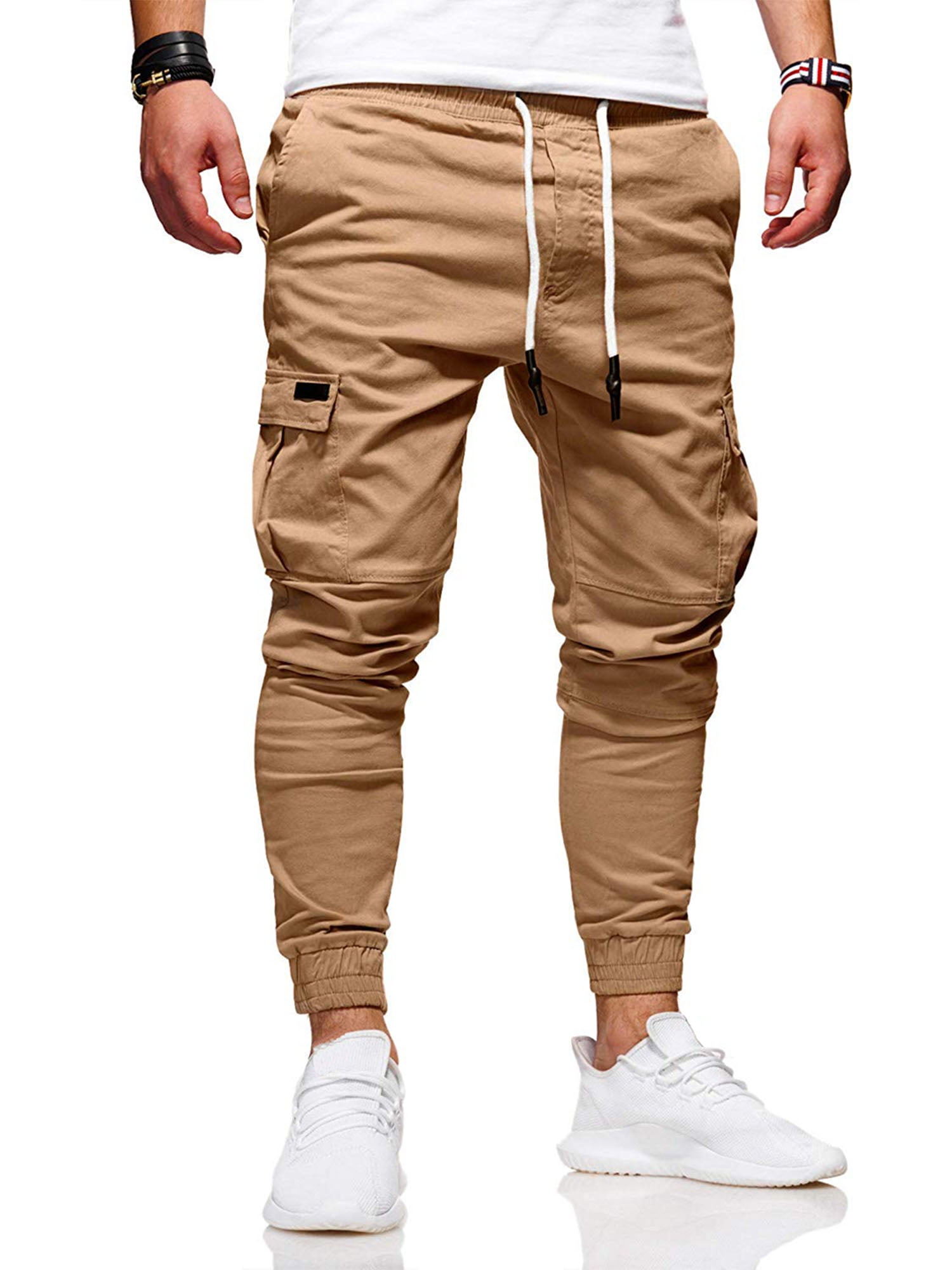 Mens Sweatpants Casual Cargo Pants Workout Joggers Sport Hip Hop Trousers