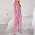 thumbnail image 4 of Bingfone Womens Pajama Sets Glitter Pink Print,Long Sleeve Loungewear Pajamas Set-Xx-Large, 4 of 9