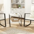 thumbnail image 3 of Patiojoy Square End Table Simple Style End Table with Adjustable Storage Shelf Sturdy Metal Frame Modern Nightstand 2pcs, 3 of 8