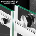 thumbnail image 4 of Garvee 56-60" W x 75" H Sliding Shower Door, Frameless Glass Shower Door with 5/16" (8mm) Clear Tempered Glass, Explosion-Proof Film, Pull Handle, Stainless Steel Hardware, Brush Sliver Finished, 4 of 8