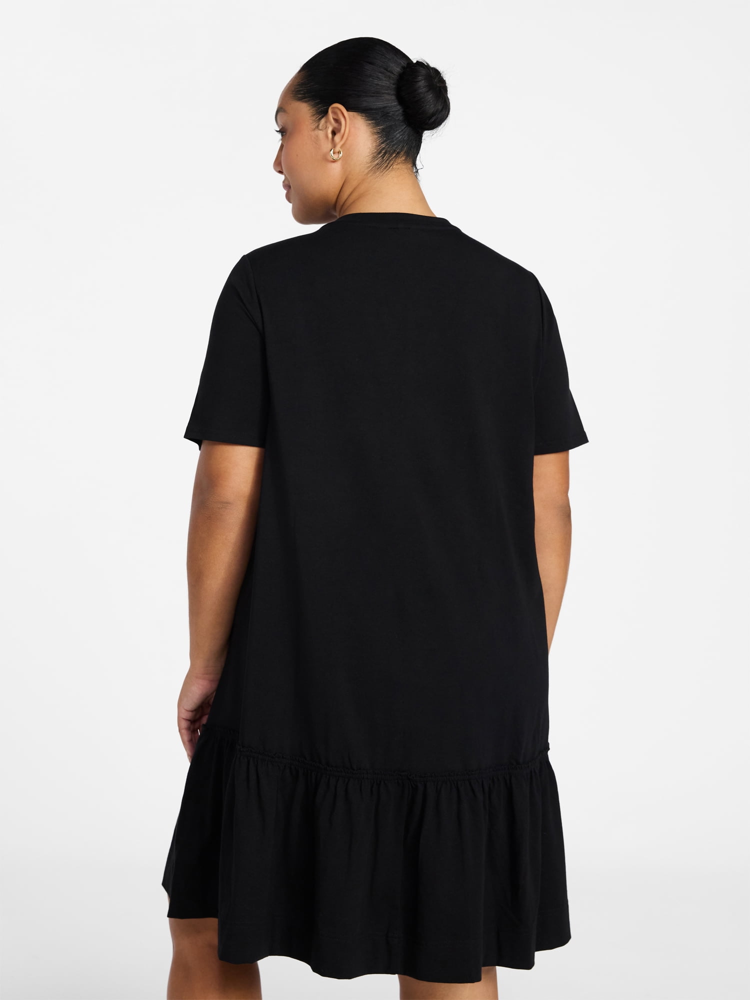Terra & Sky Women's Plus Size Tier Tee Dress with Short Sleeves, Size 0X-5X