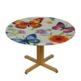 thumbnail image 3 of JEUXUS  Round Tablecloth Butterfly Floral Round Table Cloth Waterproof Stain Resistant Free Table Cover for Dining Room Picnic Patio Party Outdoor Decor, 3 of 7