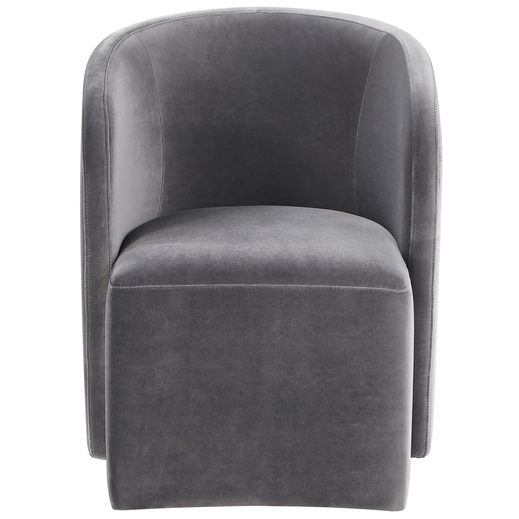 Steve Silver Annie Gray Velvet Barrel Chair with Casters