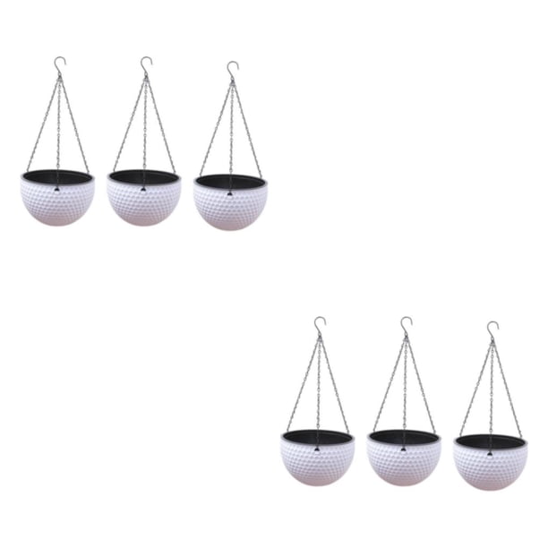 Injueey Maceta colgante para interior elegante, 3 piezas, maceta para plantas, maceta colgante para interiores, maceta y materiales de flores blanco S 2Conjunto