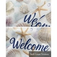 thumbnail image 6 of Coastal Shell Kitchen Valances for Windows Farmhouse Linen Window Valance Curtain for Living Room Window Treatment Summer Beach Ocean Sea Starfish Watercolor Valance Rod Pocket Topper, 42 x 12 Inch, 6 of 6
