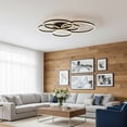 thumbnail image 3 of UMEILUCE 5 Lights Modern LED Dimmable Black Rings Semi-Flush Mount for Dining Living Room,L41.3 Inch, 3 of 7