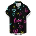 thumbnail image 2 of Blusa y camisa de manga corta con cuello vuelto para hombre, blusa informal de moda con cuello vuelto, blusa estampada de manga corta con botones, blusa de poliéster para hombre, 2 of 6