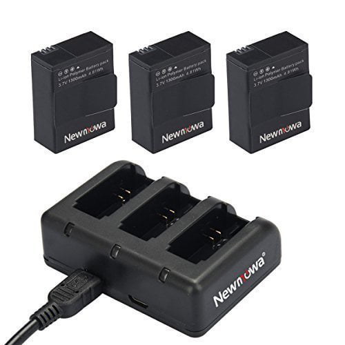 3-Pack Newmowa Replacement Battery and 3-Channel Charger for Gopro Hero8 Battery