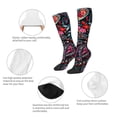 thumbnail image 3 of Naloa Paisley Thigh High Socks Extra Long Stretchy Sock Women Over Knee High Opaque Stocking Daily Wear, 3 of 6