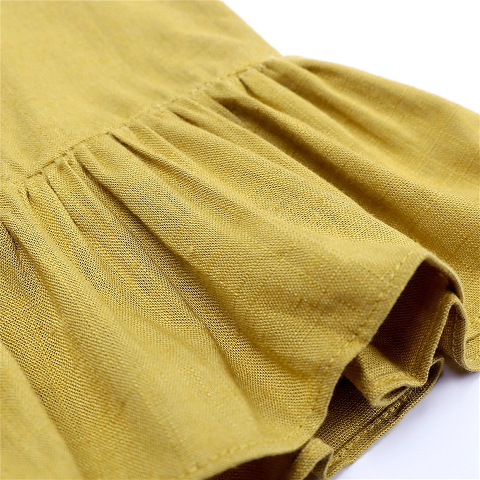 Cotton And Linen Baby Girls Summer Top Four Corner Ruffled Shorts Girls Two Baby Clothes