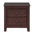 thumbnail image 7 of Tcbosik 2-Drawer Nightstand for Bedroom, Mid-Century Retro Classic Bedside Table, 19.3"L x 15.6"W x 19.7"H, Deep Walnut Finish, 7 of 7
