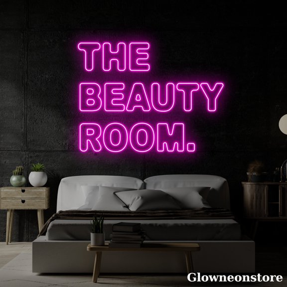 Glowneon the Beauty Room Neon Sign, Beauty Quote Led Sign, Beauty Salon Decor, Clinic Salon Decor