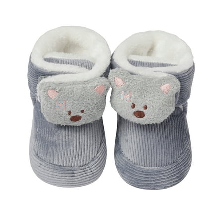 

TOWED22 Toddler Boots For Girls Baby Boys Girls Winter Snow Boots Soft Sole Baby Boys Girls -Lined Winter Warm Boots Grey