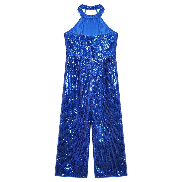 YIZYIF Kids Girls Halter Cocktail Evenings Romper All Sparkly
