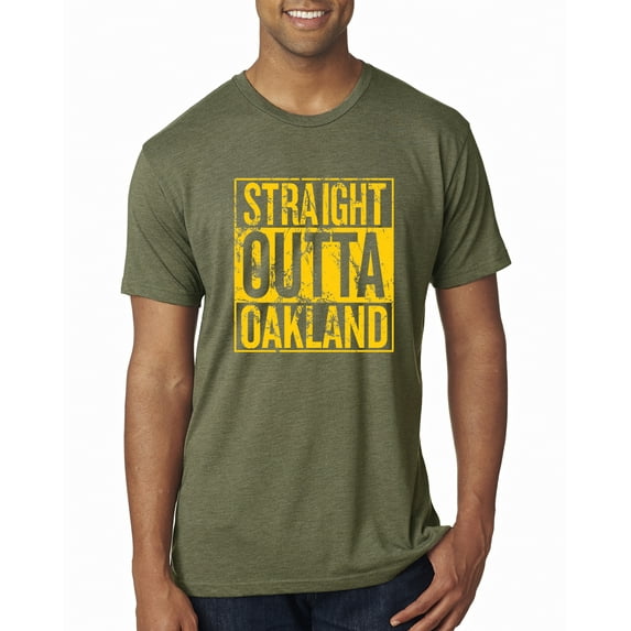 Straight Outta Oakland Oak Fan | Fantasy Baseball Fans | Mens Sports Premium Tri Blend T-Shirt, Military Green, X-Large
