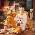 thumbnail image 4 of Conjunto de pijamas cálidos con estampado de dinosaurio para niño, ropa interior térmica para niños, ropa de dormir para primavera y otoño, talla media a grande, 4 of 5