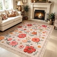 thumbnail image 3 of Bleum Cade 8'x10' Area Rugs for Living Room, Washable Rug Non Slip Low Pile Soft Faux Wool Non Shedding Distressed Vintage Floral Large Area Rugs for Bedroom Dining Room, 3 of 11