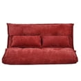 thumbnail image 7 of Soft Fabric Futon Sofa Bed for Living Room, Adjustable Floor Sofa Chair Lounge Mattress Lazy Man Couch with 2 Pillows for Bedroom, Red, 7 of 7