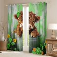 thumbnail image 2 of Castle Fairy Adults Female Men Highland Bull Blackout Curtains Set of 2 (52x84 Each),Colorful Floral Flowers Daisy Window Curtains,Retro Farmhouse Animal Curtains and Drapes,Ultra Soft Home Decor, 2 of 6