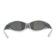 thumbnail image 4 of Unique Mask Style Wrap Around Oval Sport Sunglasses Silver - Silver Mirror, 4 of 4