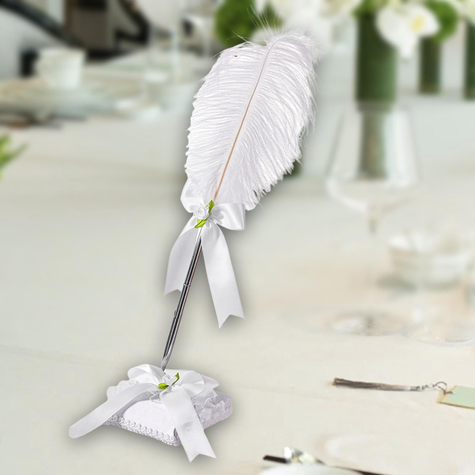FVDPWYE Guest Book Pen Feather Ballpoint Writing Pen Writing Elegant Wedding Signing Pen Style B