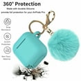 thumbnail image 3 of Case Cover for AirPods 1st, Soft Silicone Protective Cover with Keychain, Front LED Visible, Blue, 3 of 8