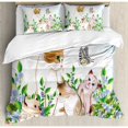 thumbnail image 3 of Ambesonne Cat Cute Kittens in Flower Meadow Field Happy Cats Family with Butterfly Kids Cartoon Print Duvet Cover Set, 3 of 3